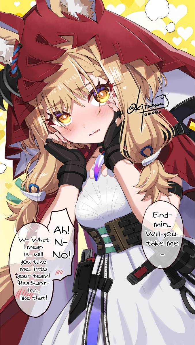 明日方舟、明日方舟：终末地、罗斯 (明日方舟) 1名女孩 兽耳毛 兽耳 黑色手套 金发