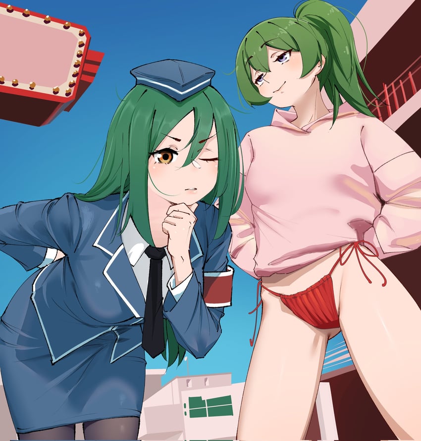Re:从零开始的异世界生活、葬送的芙莉莲、库珥修·卡尔斯腾 2名女孩 替换服装 比基尼 黑色连裤袜 蓝帽子