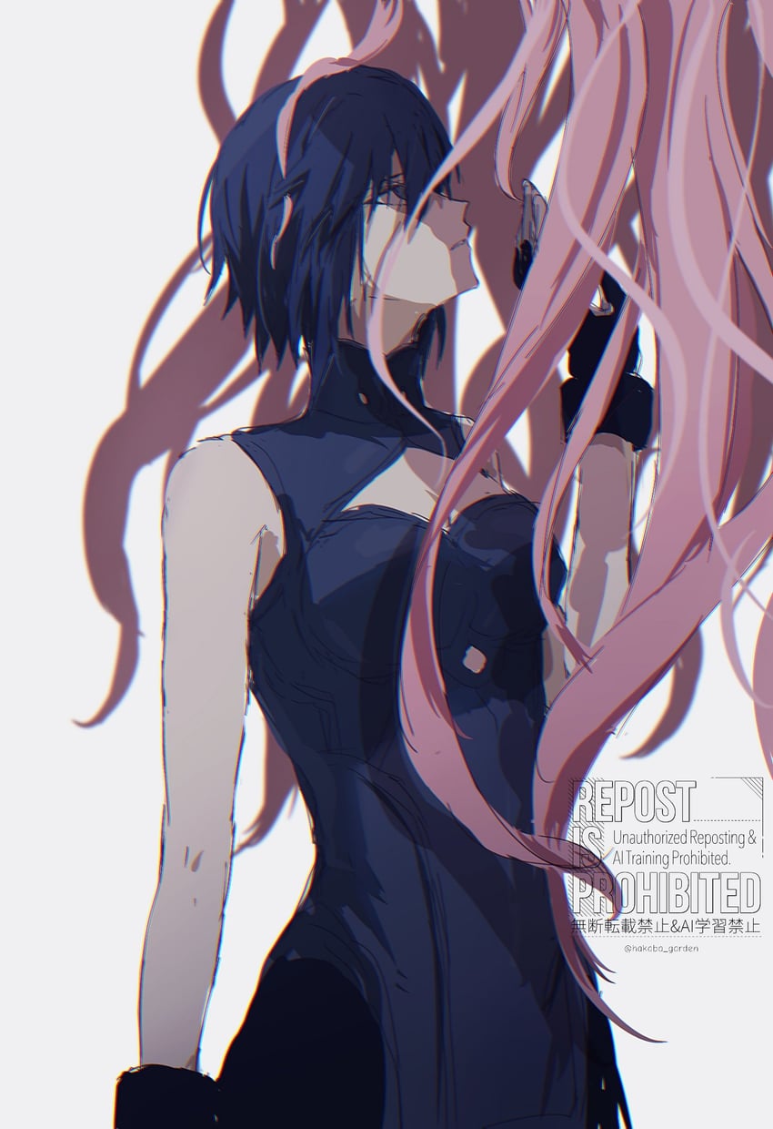 月姬、月姬 (重制版)、希耶尔 (月姬) 2名女孩 手臂放在侧边 露肩 服装镂空 牛仔镜头