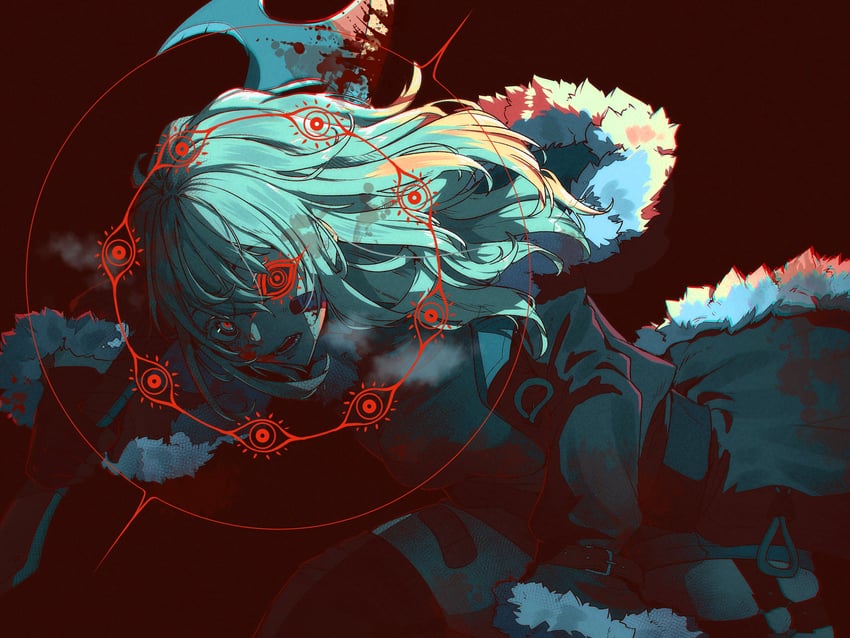 原创 1名女孩 斧头 创可贴 脸上的创可贴 腿上的创可贴