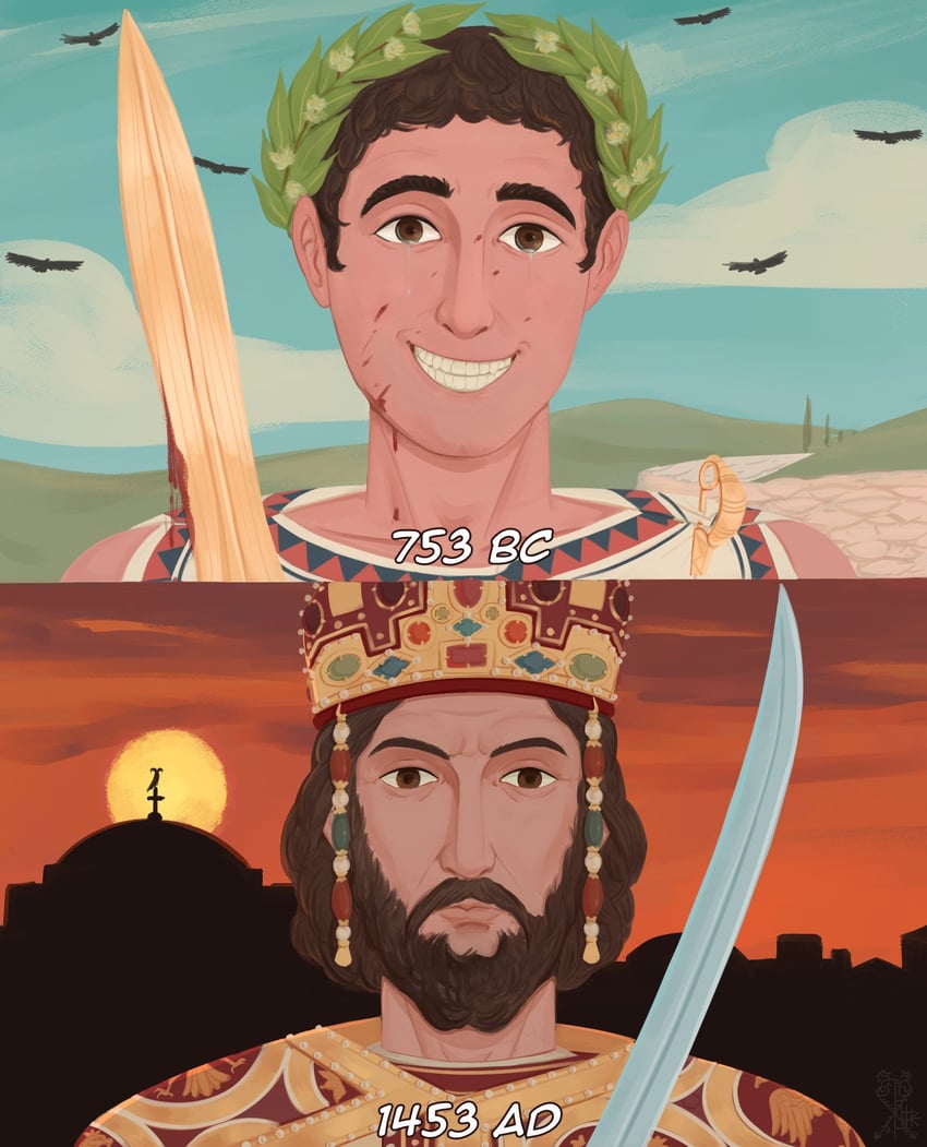 现实生活、constantine xi、romulus 胡子 鸟 byzantine architecture 拜占庭服装 拜占庭帝国