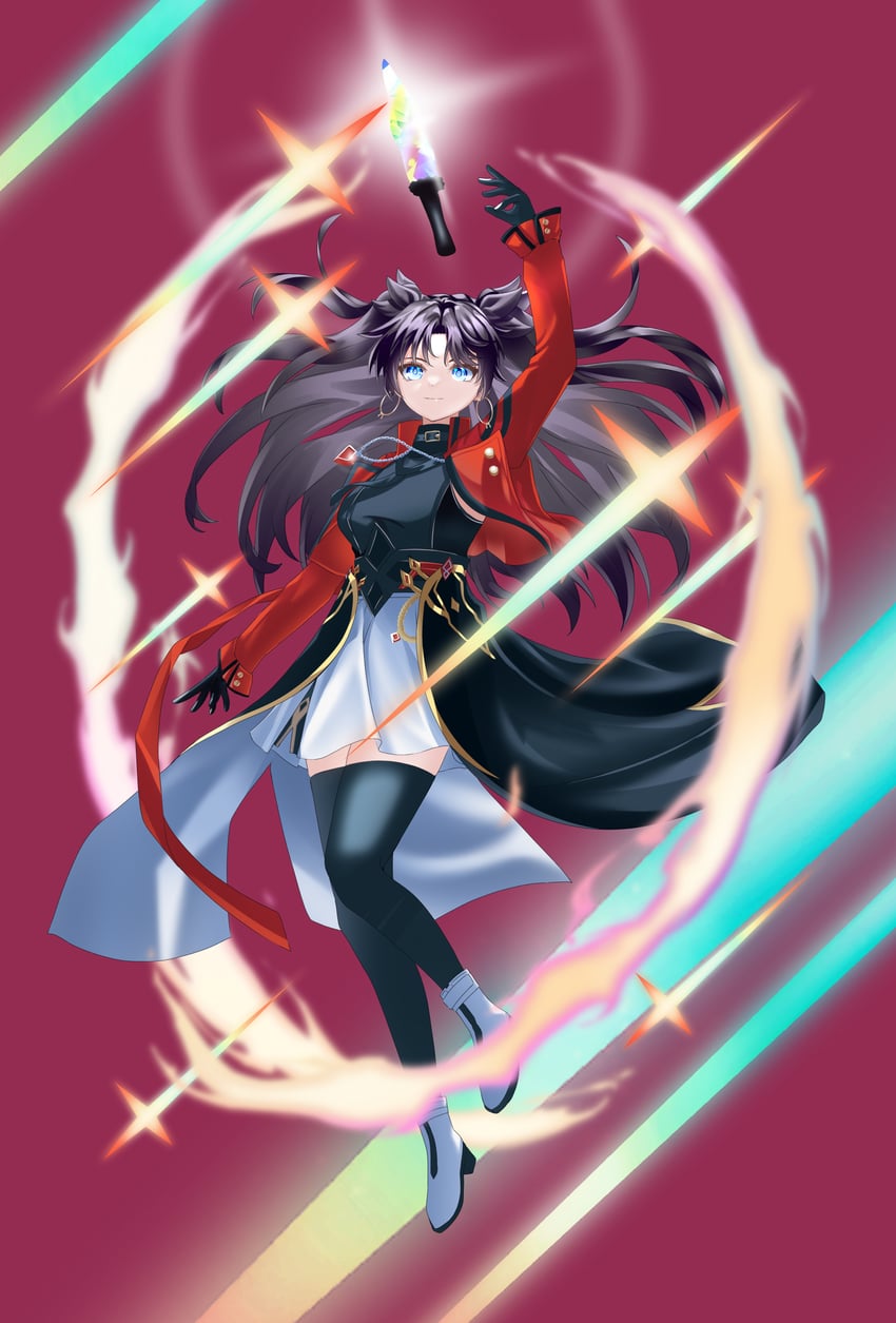 Fate/stay night、Fate系列、崩坏：星穹铁道 1名女孩 黑色手套 黑发 黑色领带 黑衬衫