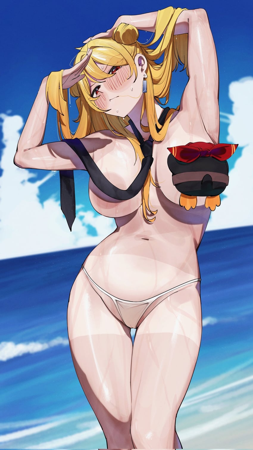 Hololive、Hololive Indonesia、Kaela Kovalskia 1名女孩 1个其他角色 替换服装 腋下 举起双手