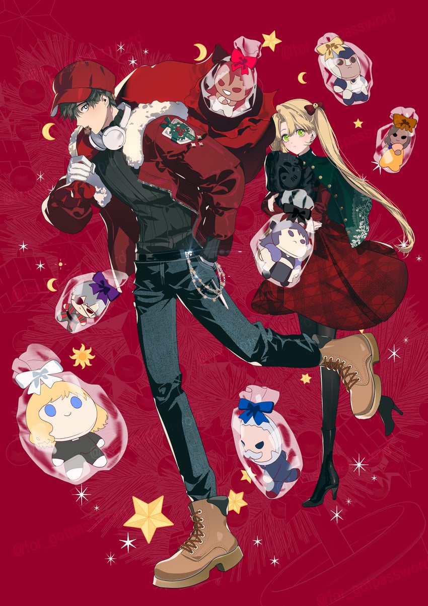 sss-class suicide hunter、black witch、countess (sss-class suicide hunter) 1名男孩 1名女孩 腰带 黑色皮带 黑色靴子
