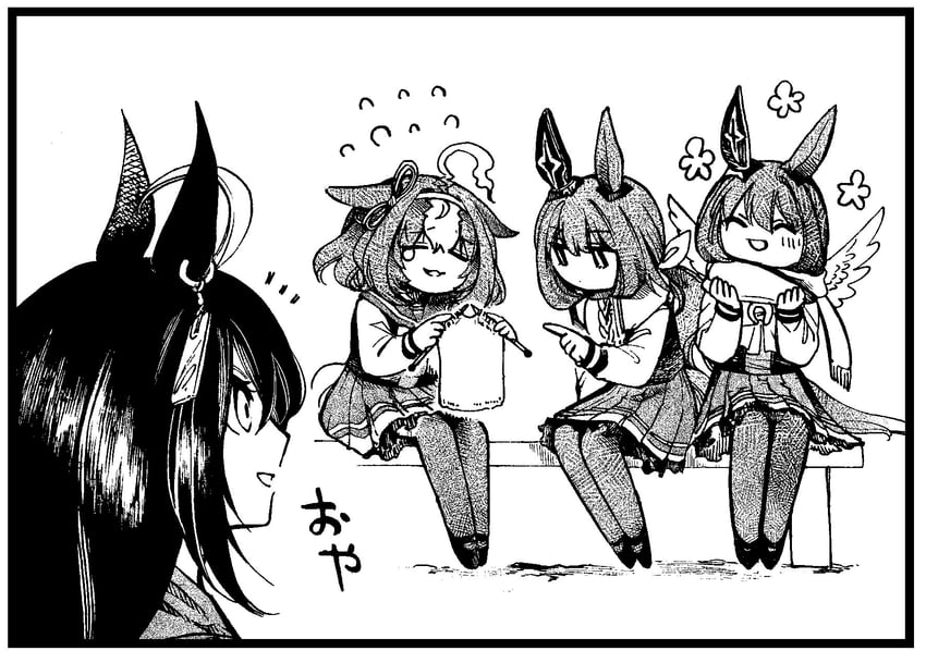赛马娘、爱慕织姬的孪生妹妹 (赛马娘)、爱慕织姬 (赛马娘) 4个女孩 :D 微笑 呆毛 天使翅膀
