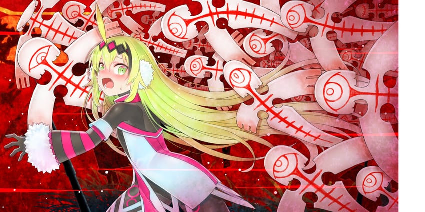 Inti Creates、majogami、karma (majogami) 1名女孩 紧身连体衣 靴子 乳房 有领衬衫