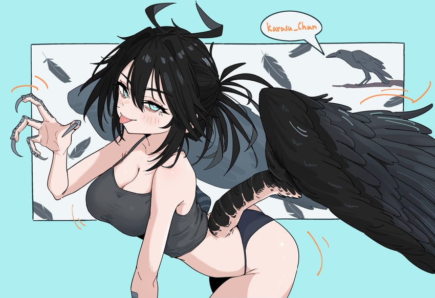 原创、乌鸦酱 1名女孩 动物 动物手 眼袋 露肩