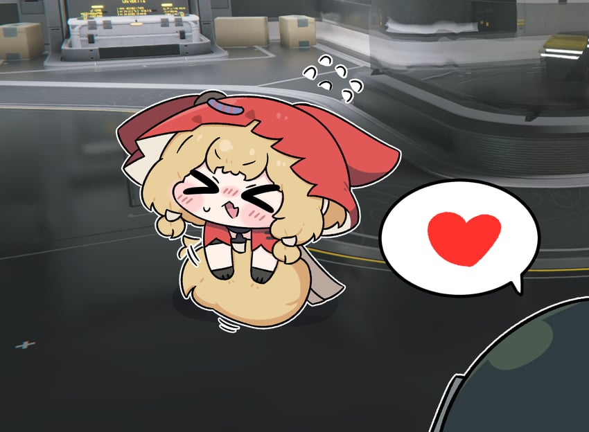 明日方舟、明日方舟：终末地、管理员 (明日方舟) 2名女孩 闭眼挤眼 兽耳 黑色手套 黑发