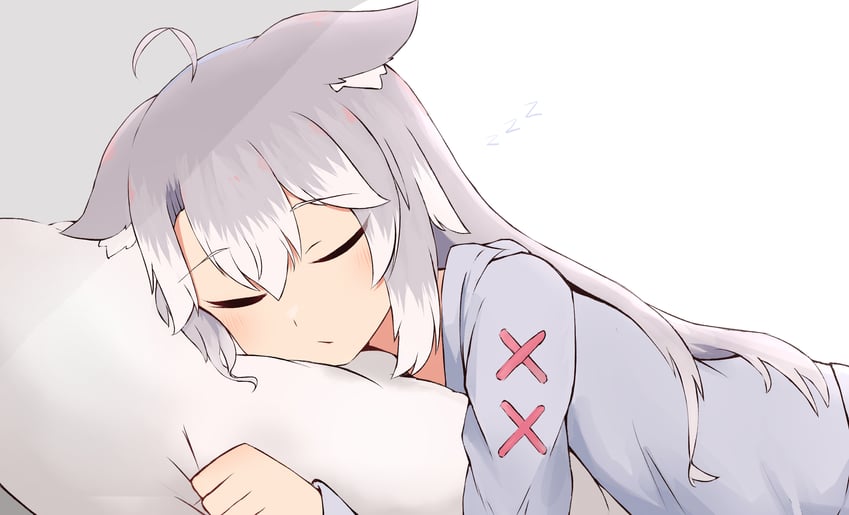 原创 1名女孩 呆毛 兽耳毛 兽耳 闭眼