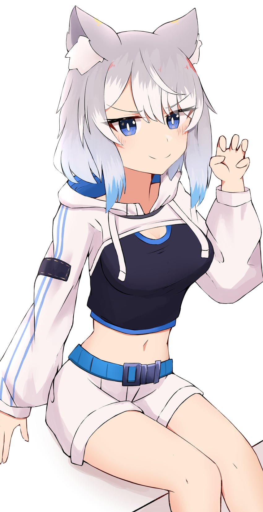 原创 1名女孩 坏笑 兽耳毛 兽耳 腰带