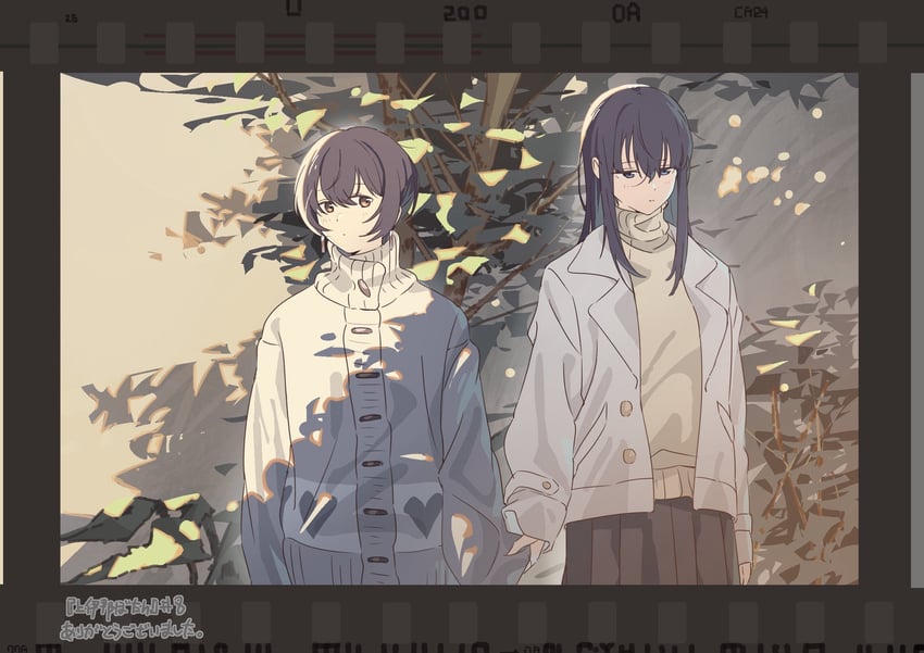 神稻牡丹：醉态如百合之花、张君兰、郡上奏 2名女孩 黑发 蓝眼 棕眼睛 棕色裙子