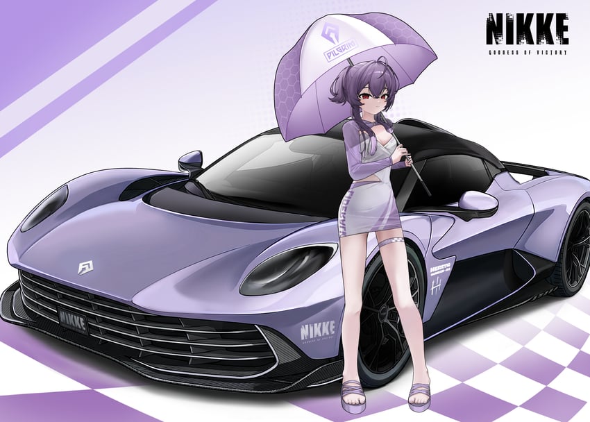 胜利女神：妮姬、利比里奥 (胜利女神：妮姬) 1名女孩 乳房 汽车 乳沟 连衣裙