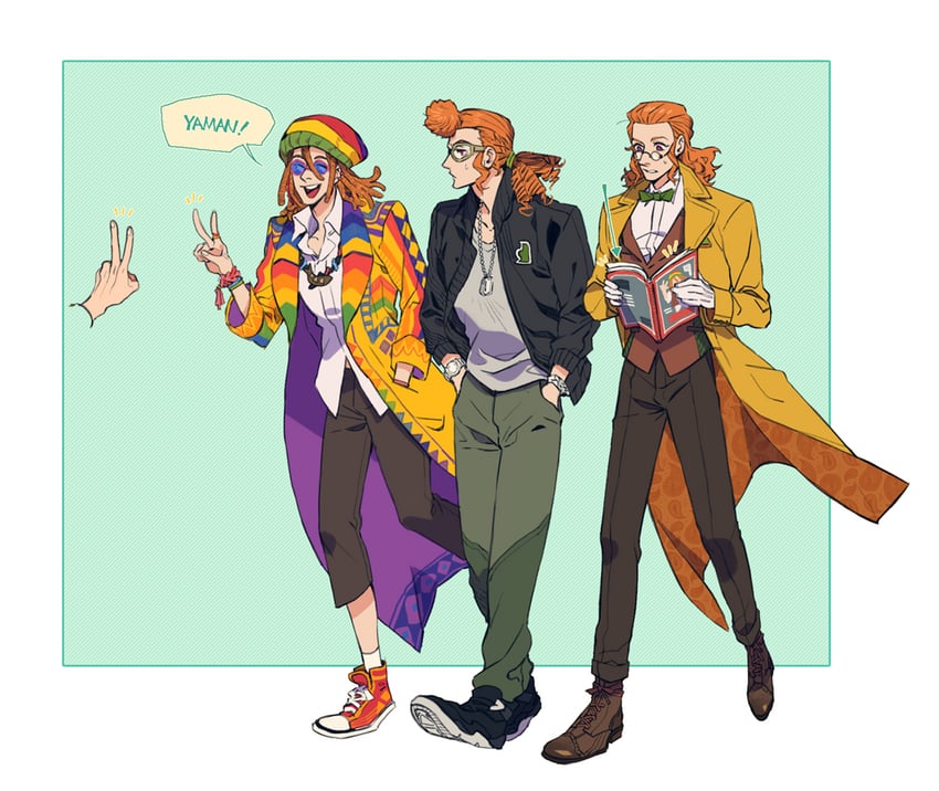Classicaloid、弗朗茨·舒伯特 (Classicaloid) 3个男孩 黑色夹克 黑裤子 黑鞋 边框