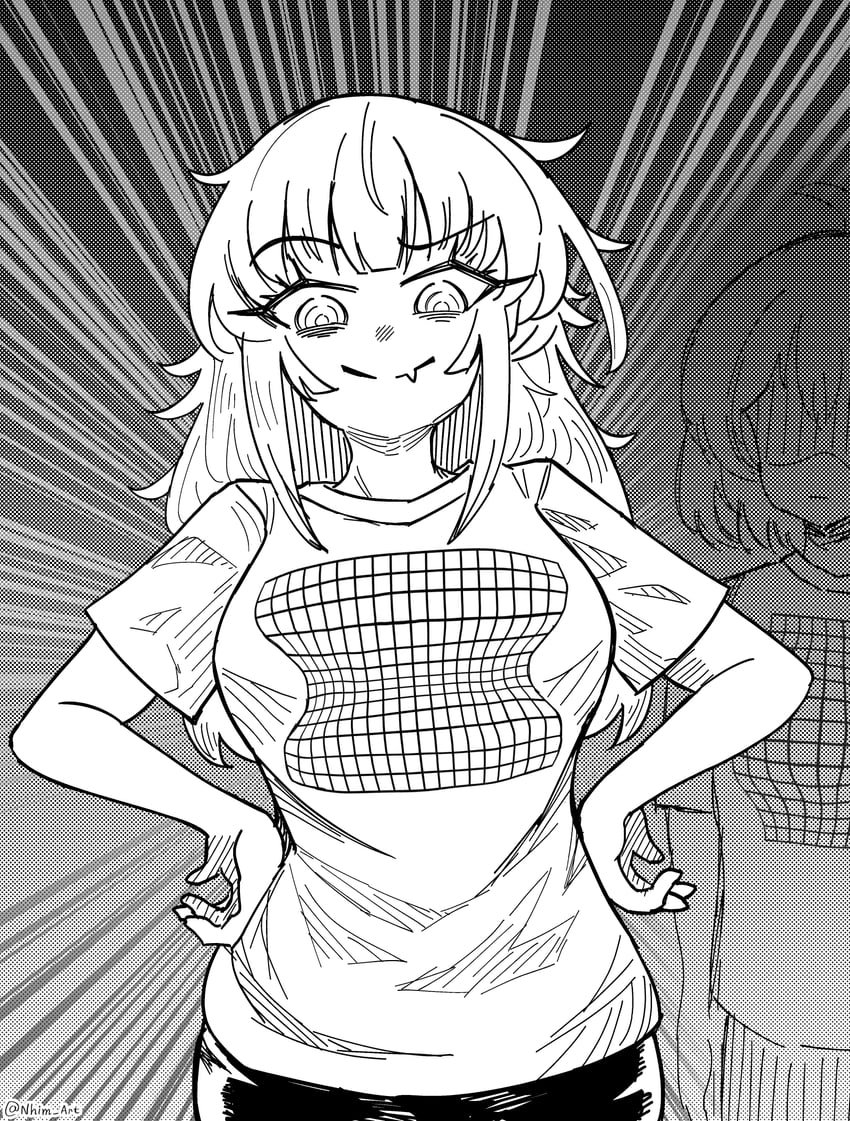 原创、艾丽丝 (nhim)、咪咪 (Nhim) 2名女孩 呆滞脸 作者名 乳房 闭嘴