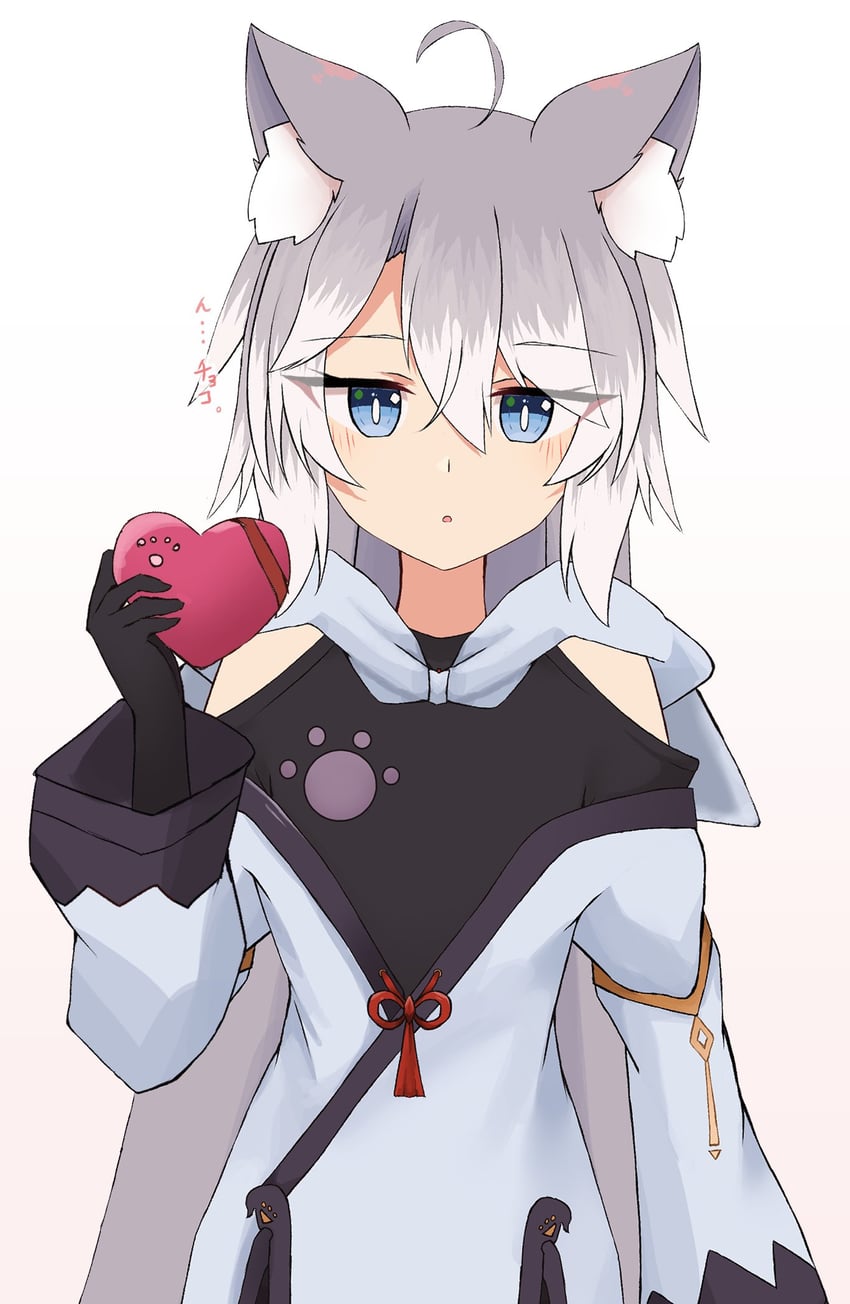 原创 1名女孩 惊讶 呆毛 兽耳毛 兽耳