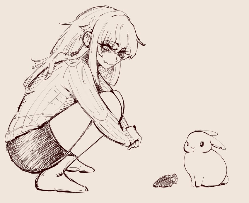 原创、咪咪 (Nhim) 1名女孩 动物 借用的角色 肛塞 虎牙