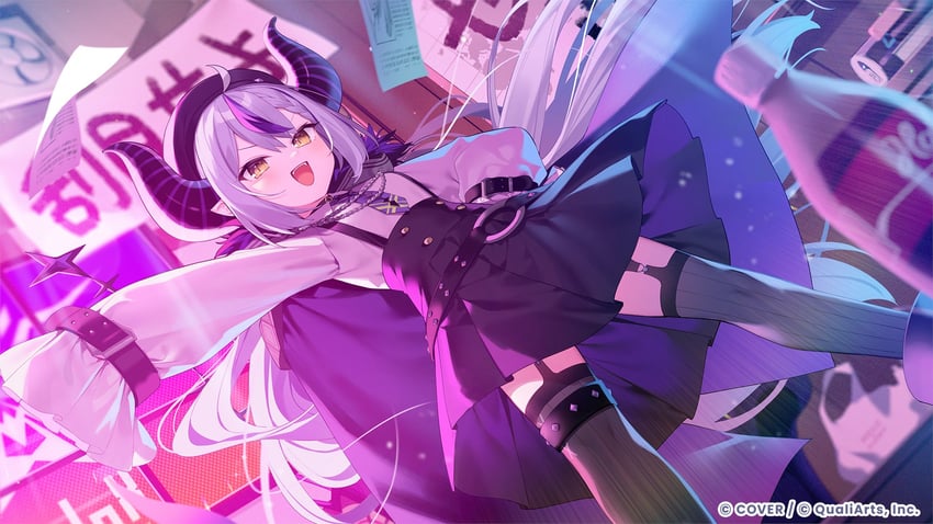 Hololive、Hololive Dreams、拉普拉斯·达克尼斯 1名女孩 :D 呆毛 贝雷帽 黑帽子