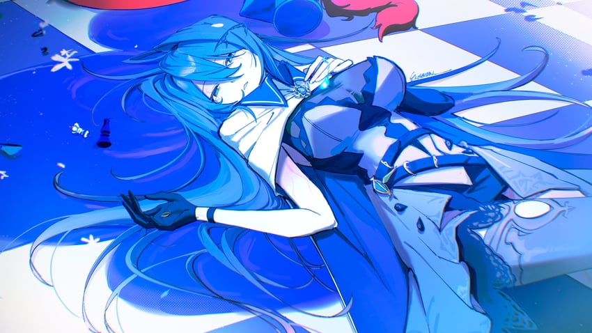 Hololive、Hololive英语、伊丽莎白·罗斯·血焰 1名女孩 异色 异色瞳 异色发 血