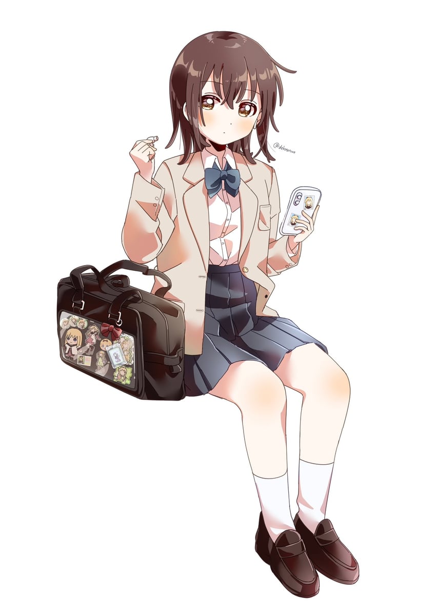 摇曳百合、船见结衣、岁纳京子 1名女孩 年龄增长 替换服装 包 黑包