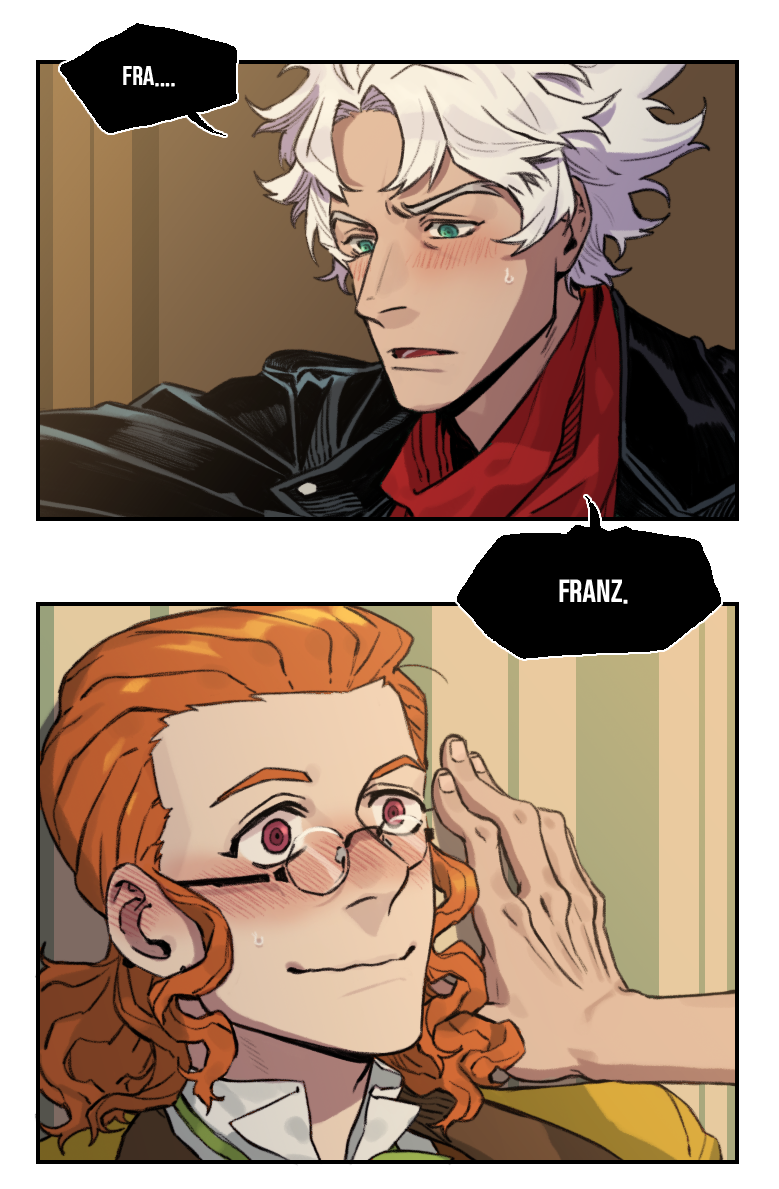 Classicaloid、弗朗茨·舒伯特 (Classicaloid)、贝多芬 (Classicaloid) 2个男孩 头巾 黑色夹克 脸红 漫画