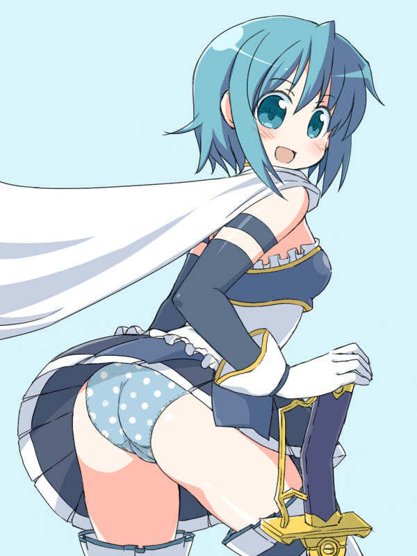 魔法少女小圆、魔法少女小圆、美树沙耶香 1名女孩 :D 屁股 蓝眼 蓝发