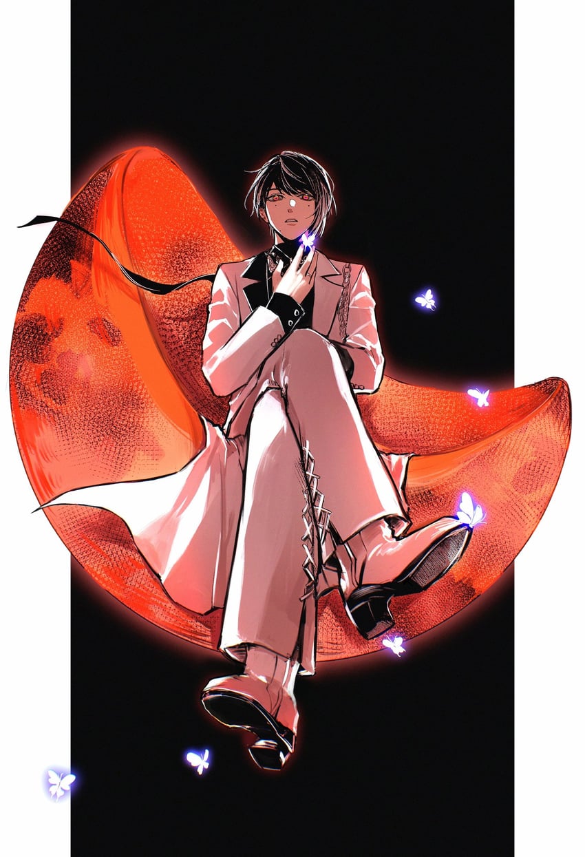 假面骑士、假面骑士Zeztz (系列)、假面骑士Nox 1名男孩 黑色背景 黑发 边框 全身