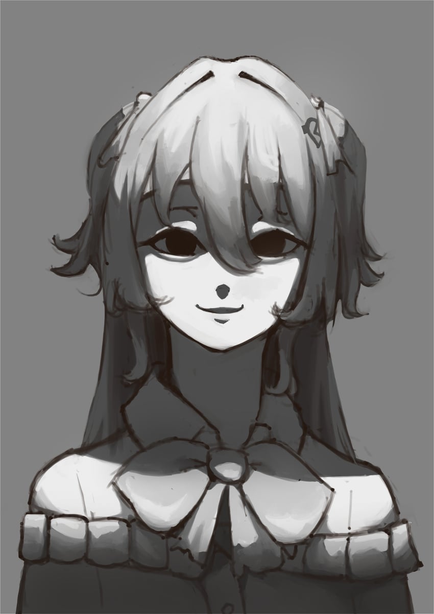 Vedal AI、Evil Neuro-sama、Evil Neuro-sama (第一套服装) 1名女孩 黑瞳 蝴蝶结 蝶形领结 心碎