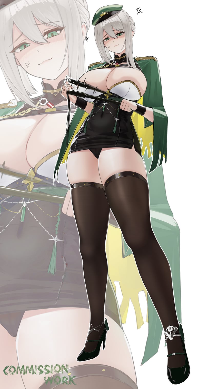 碧蓝航线、柯尼斯堡 (碧蓝航线)、koenigsberg (meta) (azur lane) 1名女孩 青筋 黑色靴子 黑色内裤 黑色过膝袜