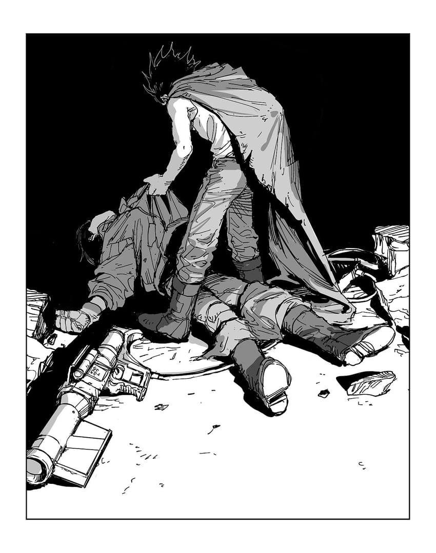 阿基拉 (漫画)、金田正太郎 (阿基拉)、岛铁雄 (阿基拉) 2个男孩 踝靴 坏结局 靴子 边框