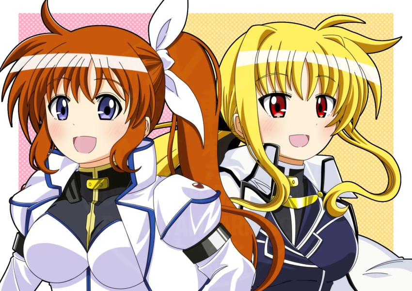 魔法少女奈叶、魔法少女奈叶StrikerS、菲特·泰斯特罗莎 2名女孩 :D 边框 斗篷 外套