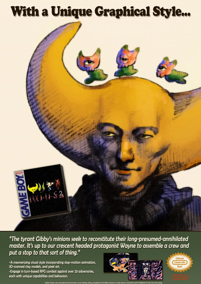 Hylics 2、韦恩 1名男孩 黑斗篷 黑瞳 披风 闭嘴