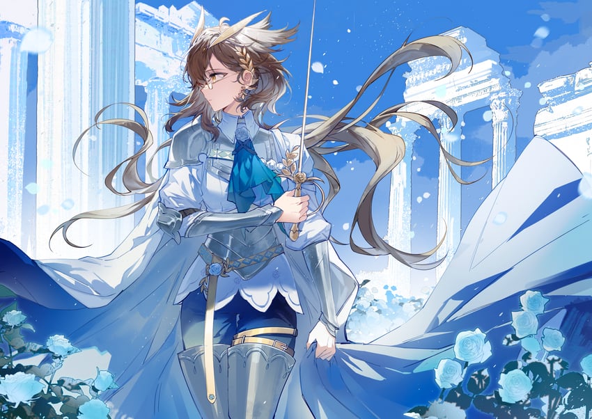 明日方舟、赫默、淬羽赫默 1名女孩 替换服装 铠甲 铠甲靴 阿斯科特领巾