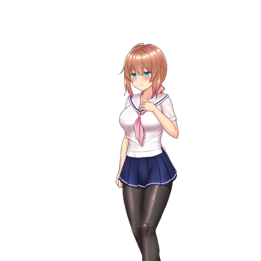 魔法少女瑟雷斯芙妮娅、天音 (魔法少女赛莱斯佛尼亚) 1名女孩 水色瞳 黑色连裤袜 蓝裙子 脸红