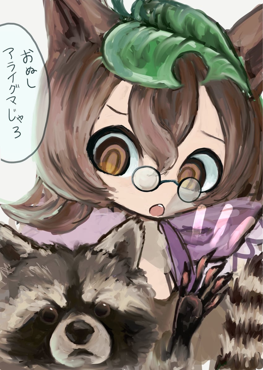 东方Project、二岩猯藏 1名女孩 兽耳 棕眼睛 棕发 面向观众