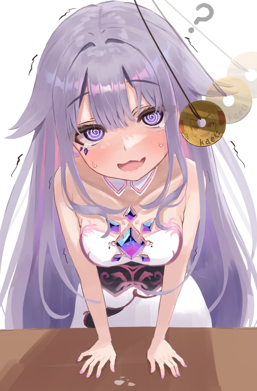 Hololive、Hololive英语、古石比珠 2名女孩 问号 @_@ 脸红 乳房