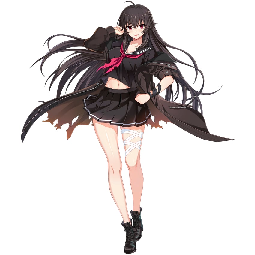 最后起源、灵魂武器、莉莉丝·尤玛 1名女孩 呆毛 缠着绷带的腿 绷带 裸腿