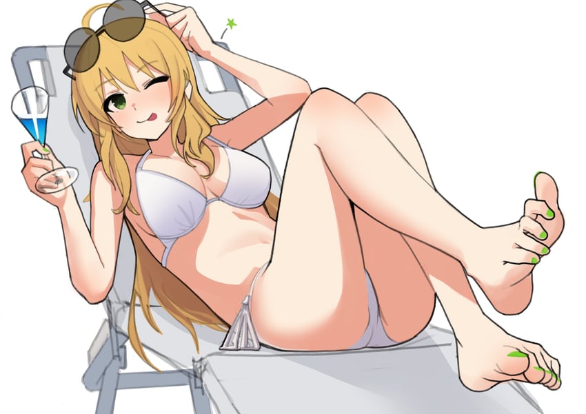 偶像大师、idolmaster (classic)、hoshii miki 1名女孩 :p ;) 吐舌头 赤脚