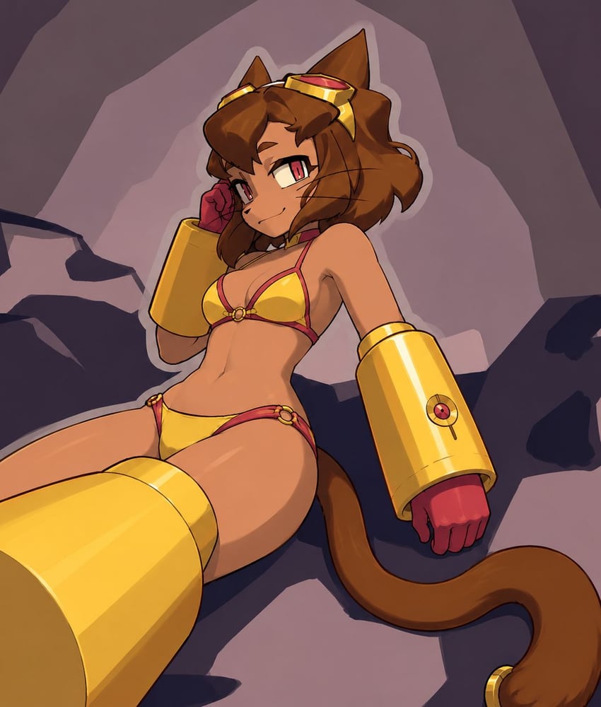 Gameoverse、Kit Bodega 1名女孩 兽耳 比基尼 乳房 棕色背景