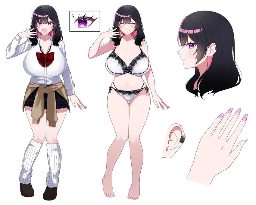 原创 1名女孩 :D 黑发 黑色裙子 胸罩