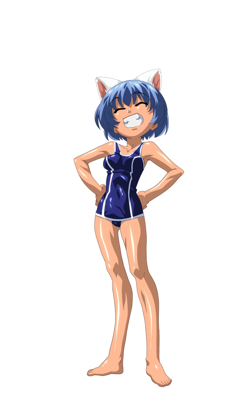 魔法玉、芽衣 (魔法少女☆太郎) 1名女孩 微笑 兽耳 赛璐珞上色 赤脚