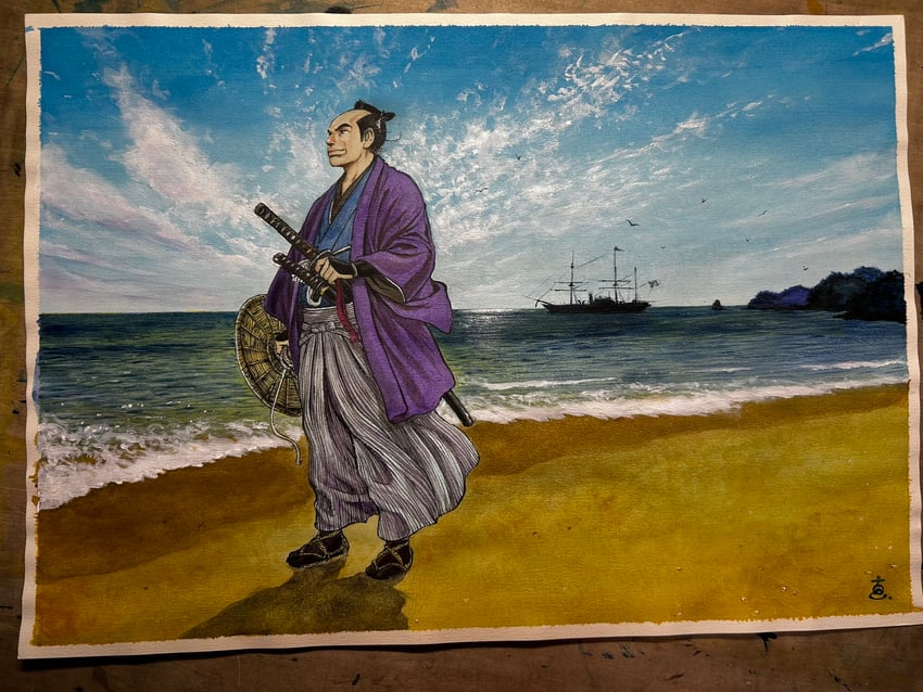 现实生活、tengai no bushi、oguri tadamasa 1名男孩 海滩 鸟 黑发 黑袜