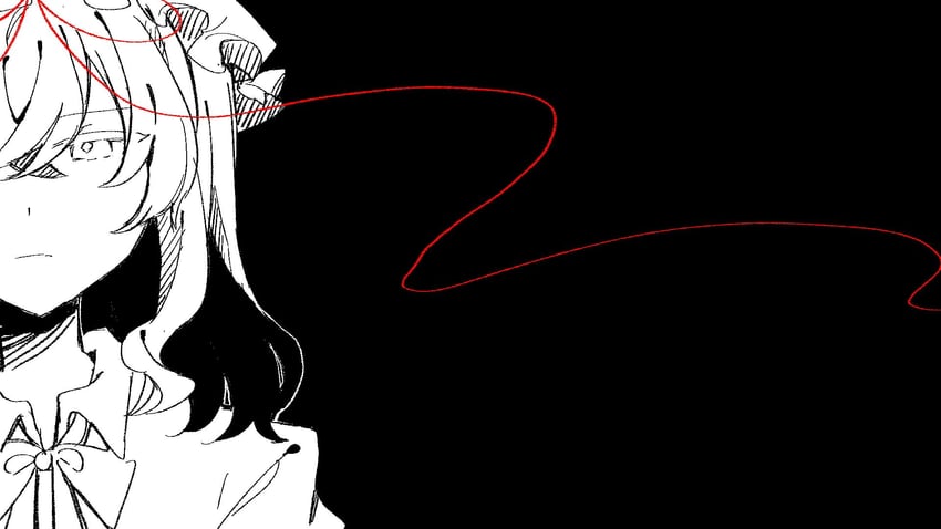 东方Project、玛艾露贝莉·赫恩 1名女孩 蝴蝶结 蝶形领结 闭嘴 领子裙