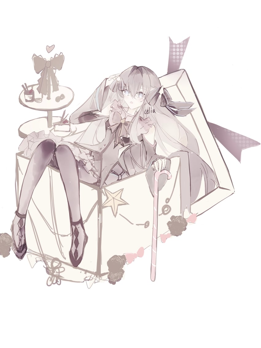 韵律源点 Arcaea、对立 (Arcaea) 1名女孩 作者名 露肩 围兜领 黑色连衣裙