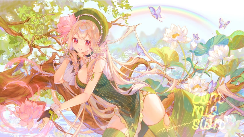 原创 1名女孩 金发 蓝天 蝴蝶结 蝶形领结