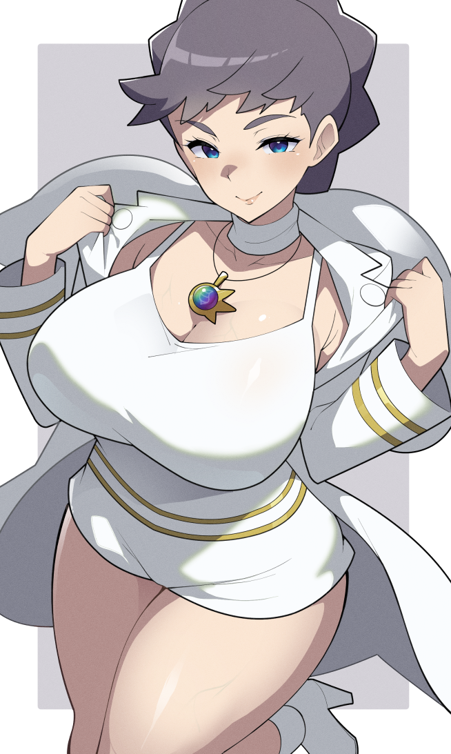 宝可梦、宝可梦 X/Y、卡露妮 (宝可梦) 1名女孩 异形乳量 (大) 黑发 蓝眼 乳房