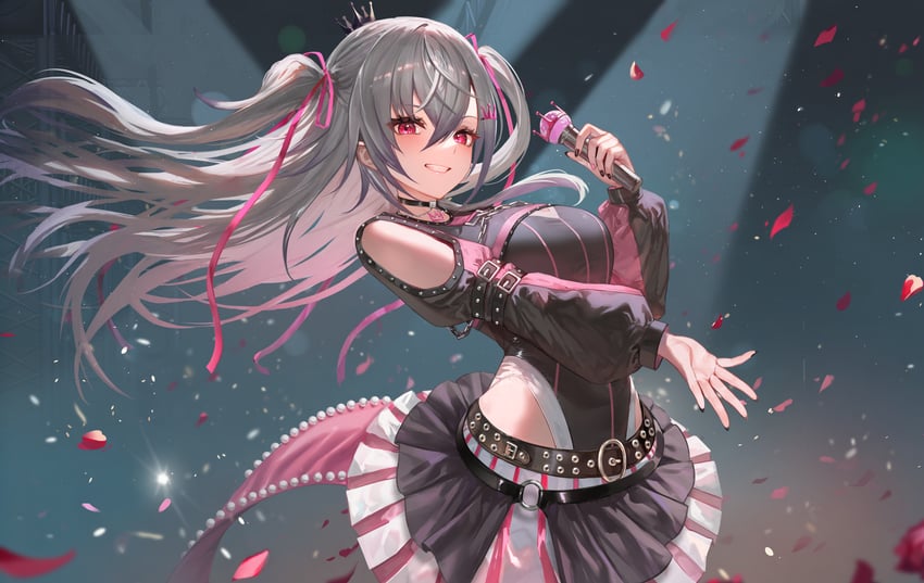 Hololive、hololive DEV_IS、猪崎理央那 1名女孩 :D 腰带 黑色皮带 黑色项圈