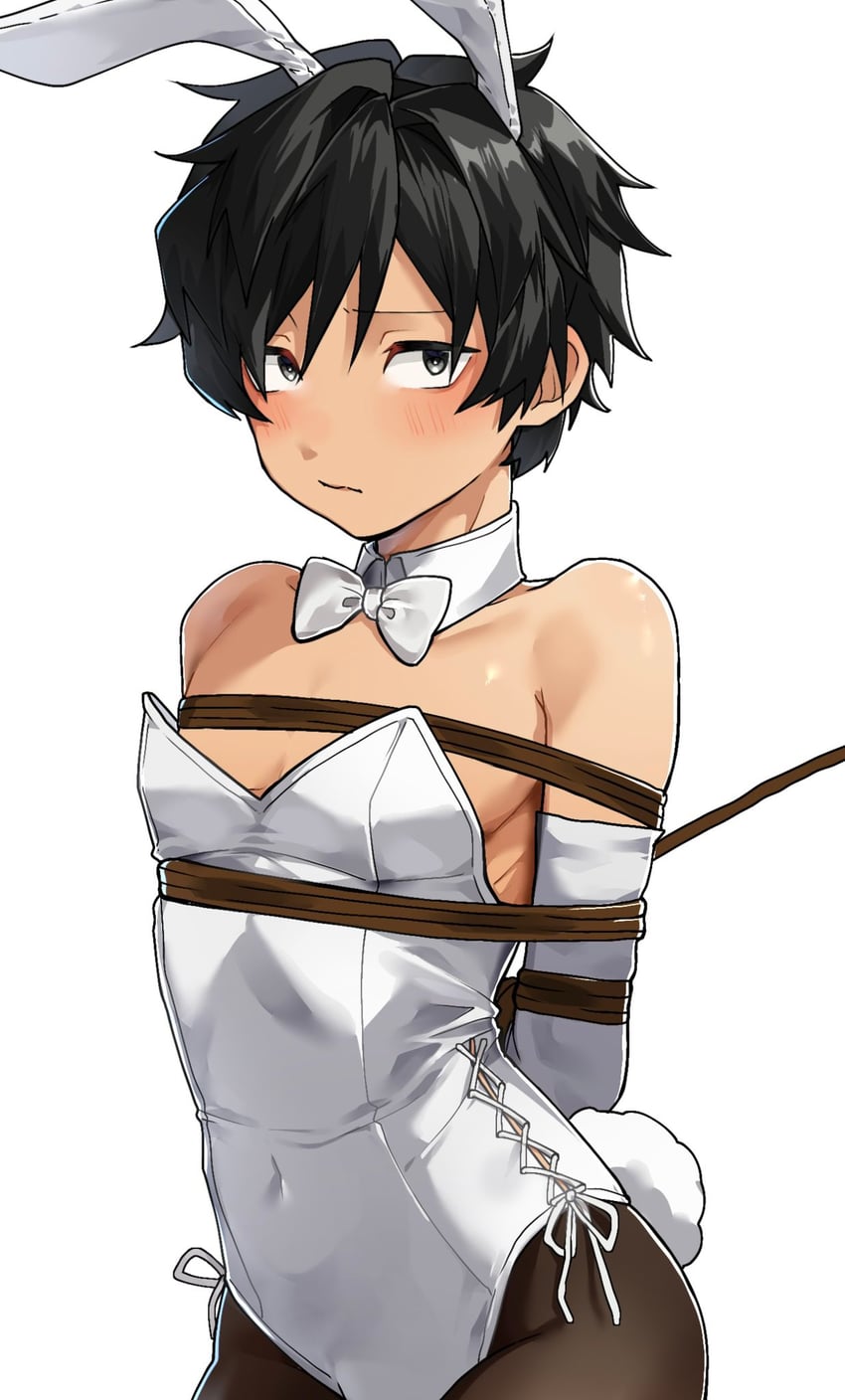 原创 1名男孩 撇嘴 兽耳 黑发 脸红