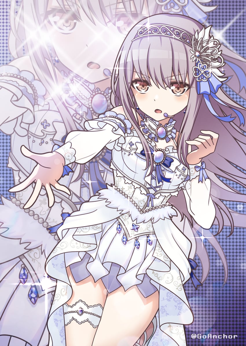 BanG Dream!、少女乐团派对！、凑友希那 1名女孩 胸针 棕眼睛 连衣裙 耳环