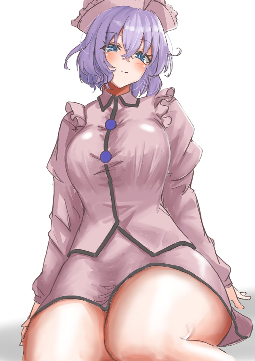 东方Project 1名女孩 蓝眼 脸红 乳房 连衣裙