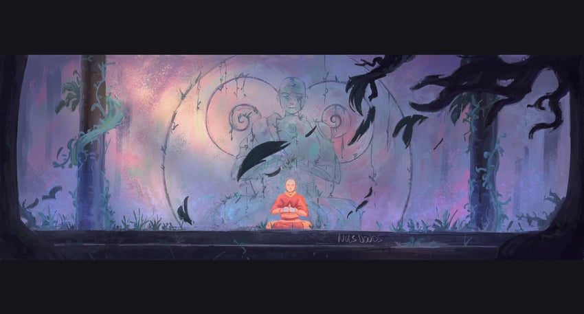 降世神通：最后的气宗、降世神通：最后的气宗、降世神通：传奇 1名男孩 箭头（符号） 箭形纹身 秃头 蓝色纹身